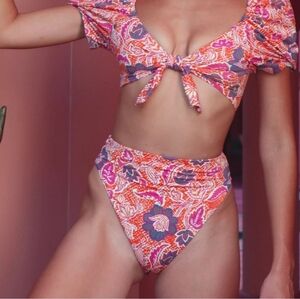 NWT Cleobella Alice‎ High Waist Cheeky Paisley Floral Print Bikini Bottom M